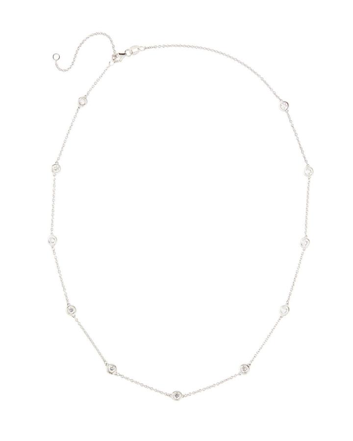 14k White Gold Diamond By-the-yard Necklace.