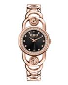32mm Ip Rose-tone Watch With Bracelet & Black Dial