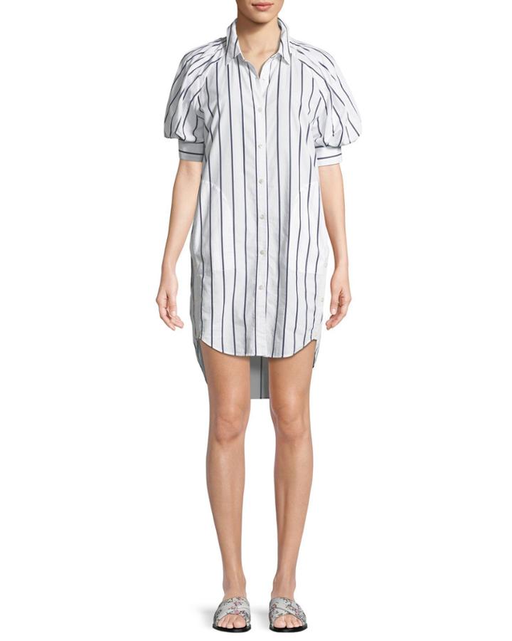 Sephira Striped Puff-sleeve