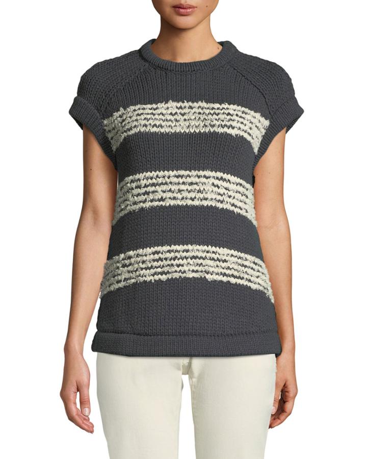 Short-sleeve Chubby-striped