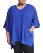Patch-pocket V-neck Top,