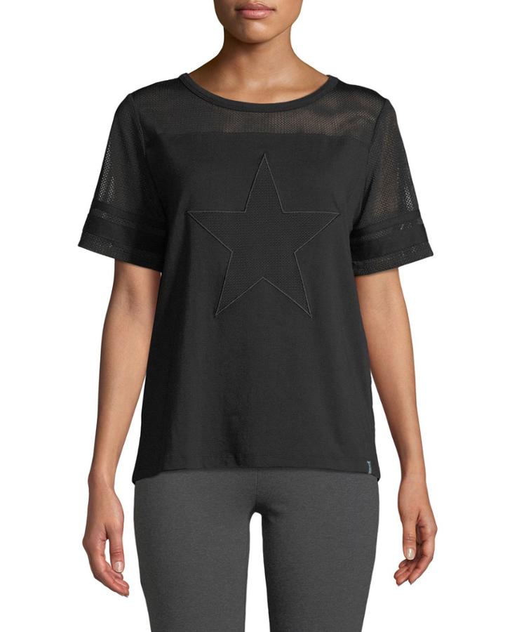 Mesh-star Boxy Jersey Tee