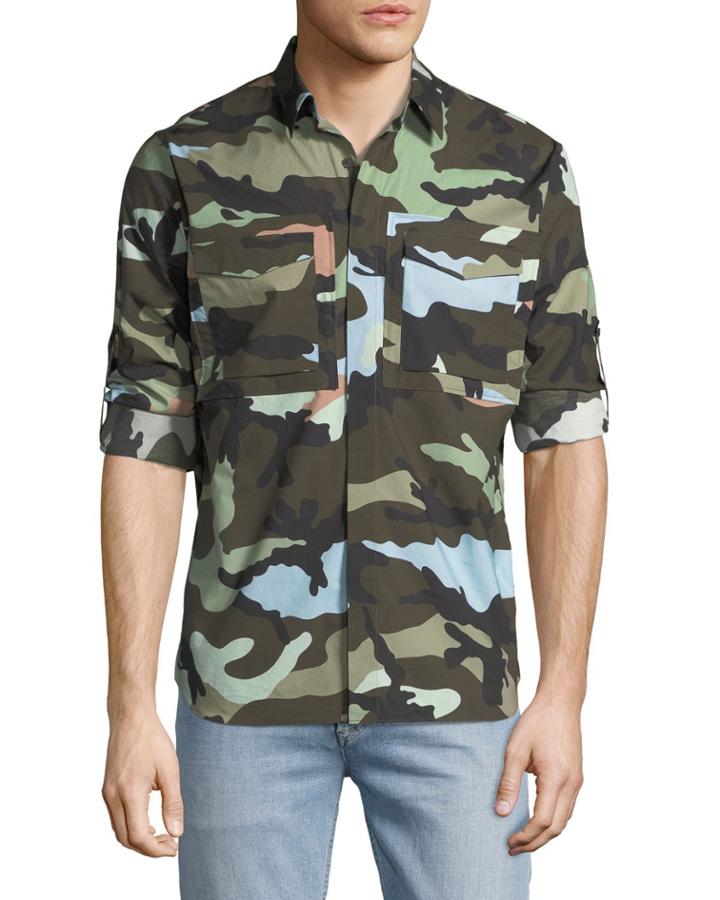 Camouflage Button-front Cargo