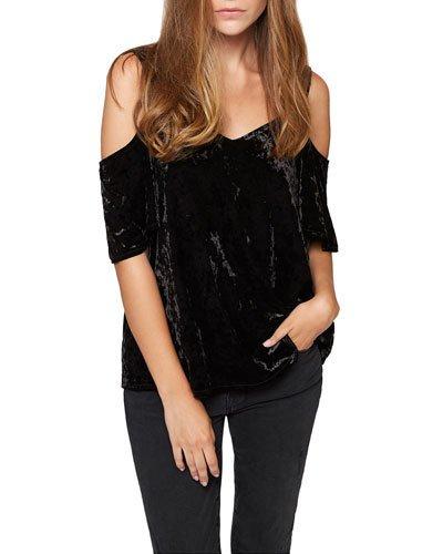 Drea Crush Velvet Off-the-shoulder Blouse