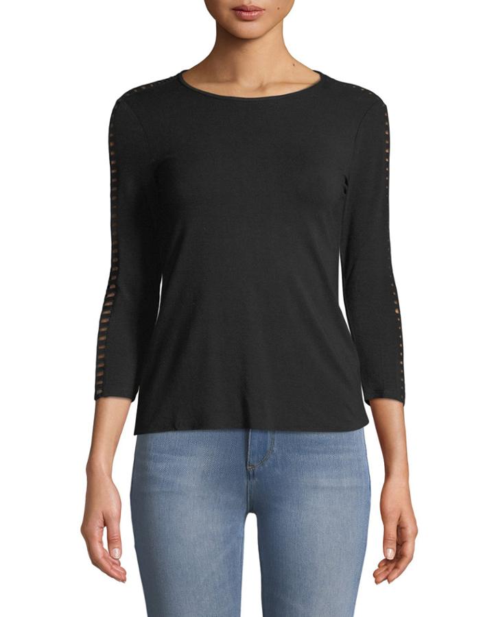 3/4-ladder Sleeve Crewneck Tee