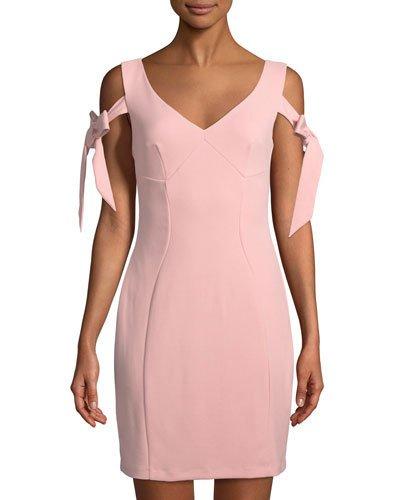 Tie-sleeve V-neck Bodycon Dress