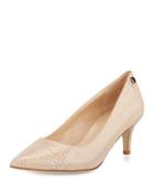 Stroll Snakeskin Low-heel Pump, Nude/multi