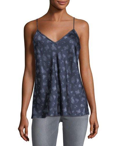 Calico Floral-print Silk Camisole Top