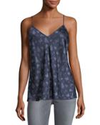 Calico Floral-print Silk Camisole Top