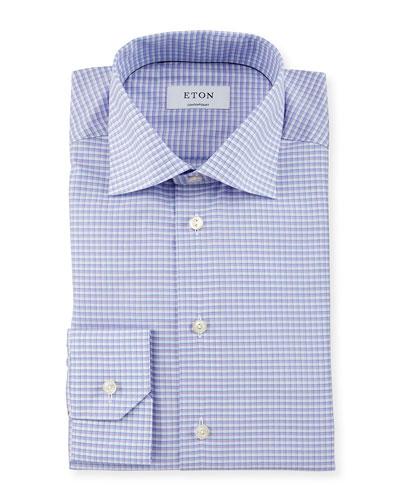 Contemporary-fit Small-check Dress Shirt,
