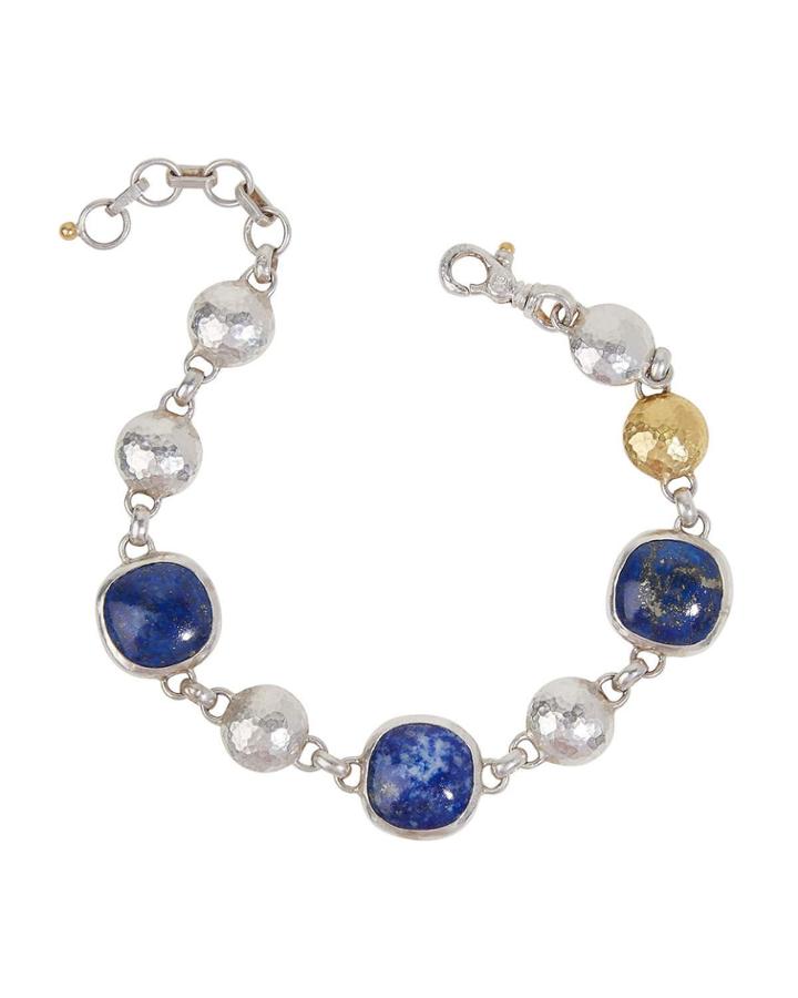 Lentil Hue 3-lapis Bracelet