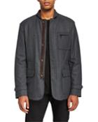 Men's Stand Collar Wool-blend Jacket