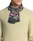 Men's Animal-print Silk Fringe