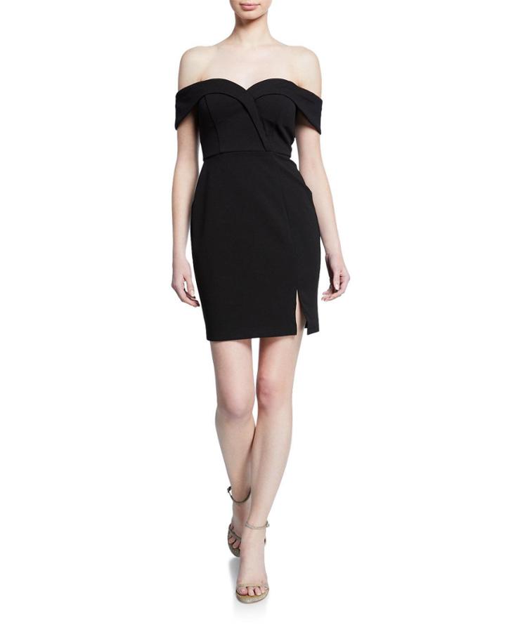 Off-the-shoulder Faux-wrap