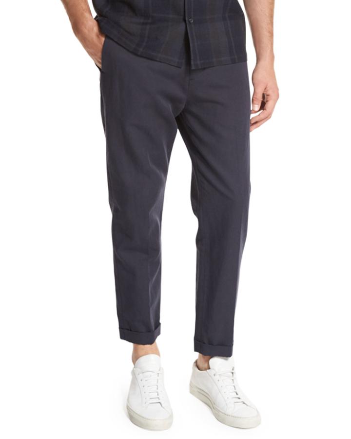 Men's Relaxed Linen-blend Cropped Trouser