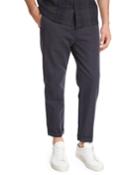 Men's Relaxed Linen-blend Cropped Trouser