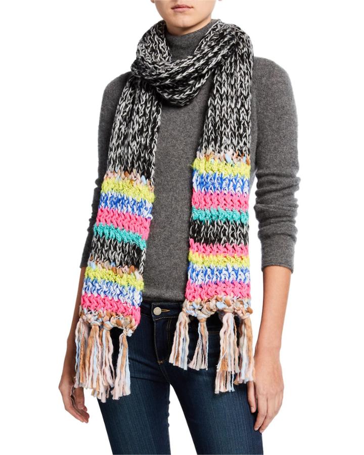 Marled Mixed Stripe Fringe