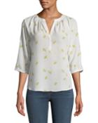 Vintage Fan V-neck Blouse