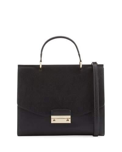 Julia Medium Top Handle Bag, Black