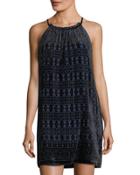 Velvet Burnout Halter Dress