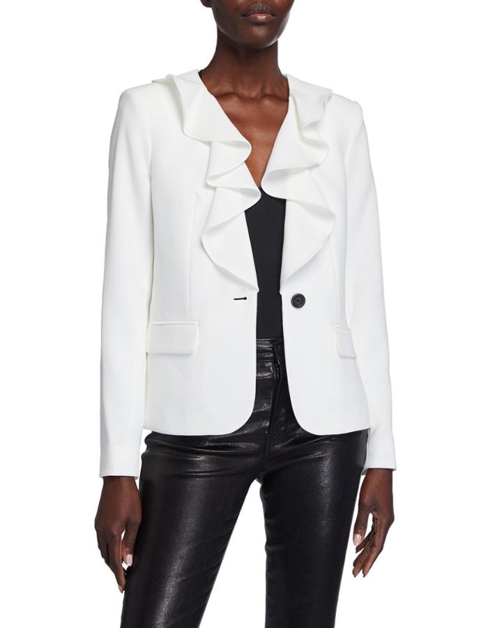 One-button Ruffle Jacket