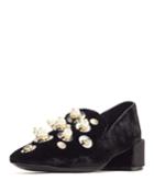 Tillie Embellished Velvet Block-heel Pump