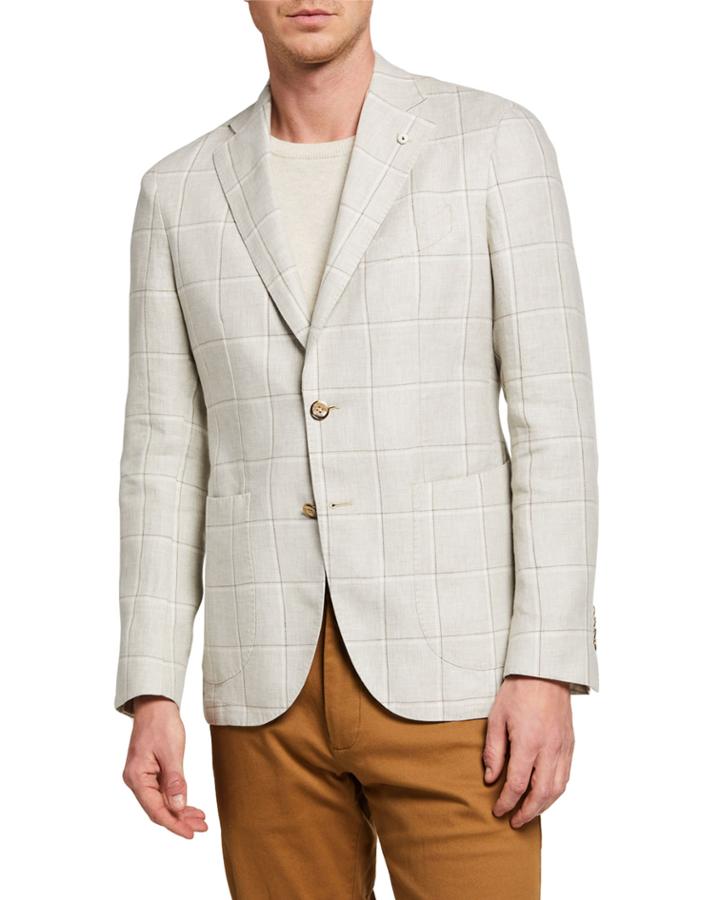Men's Grid Flax