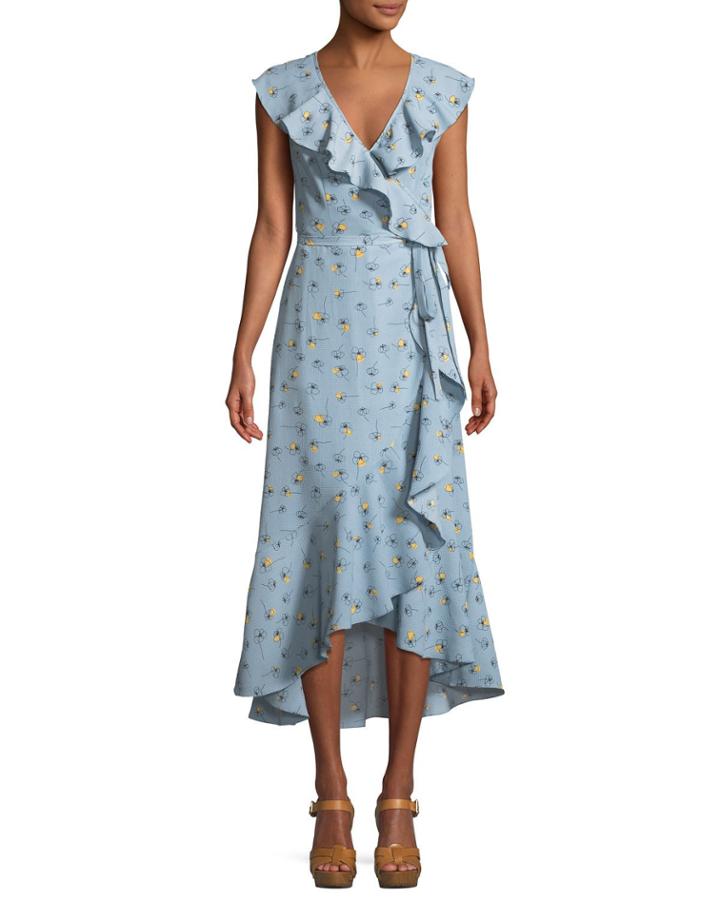 Ruffle-trim Crepe Wrap