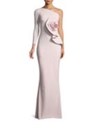Noriko 3d Rose Asymmetric Gown