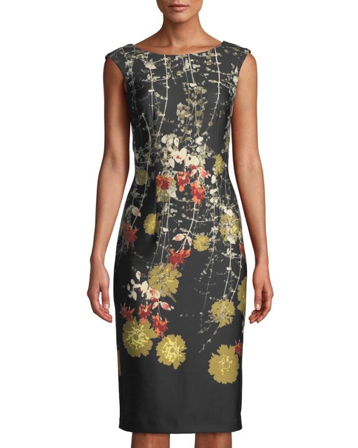 Floral-print Scuba-crepe