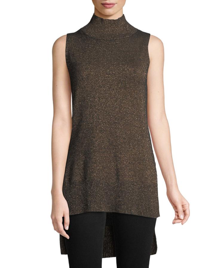 Cashmere Metallic-plaited Tunic