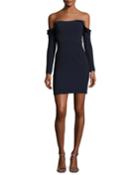 Munroe Ponte Off-the-shoulder Mini Cocktail Dress, Dark Blue