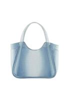 Medium Dipped Crocodile Shoulder Tote Bag, Blue F9