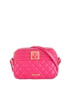 Quilted Napa Faux Crossbody Bag, Pink