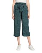 Polka Dot Tie-front Palazzo Cropped Pants