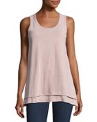 Scoop-neck Layered Tank, Blush