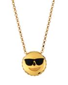 18k Gold Cool Emoji Pendant Necklace