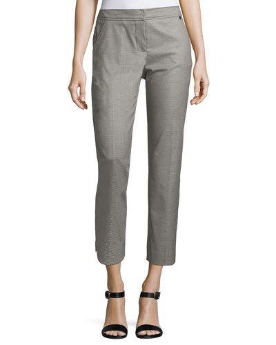 Moss Houndstooth Cropped Pants