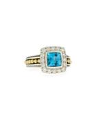 Prism Small Blue Topaz & Diamond Ring,