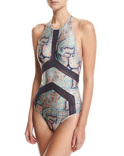 Kasbah Mesh Halter One-piece Swimsuit,