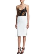 Sleeveless Embellished Combo Dress, Bronze/white