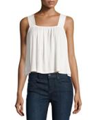 Sleeveless Knit Crop Top, Whisper White