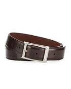 Classic Squared Buckle Belt, Dark Brown