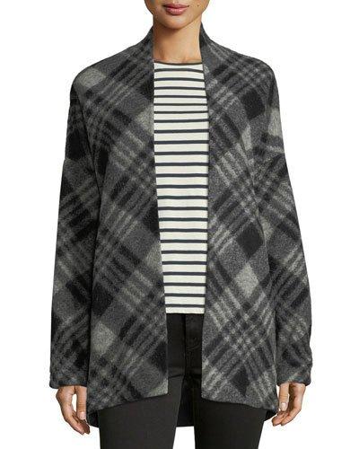 Plaid Wool Cardigan