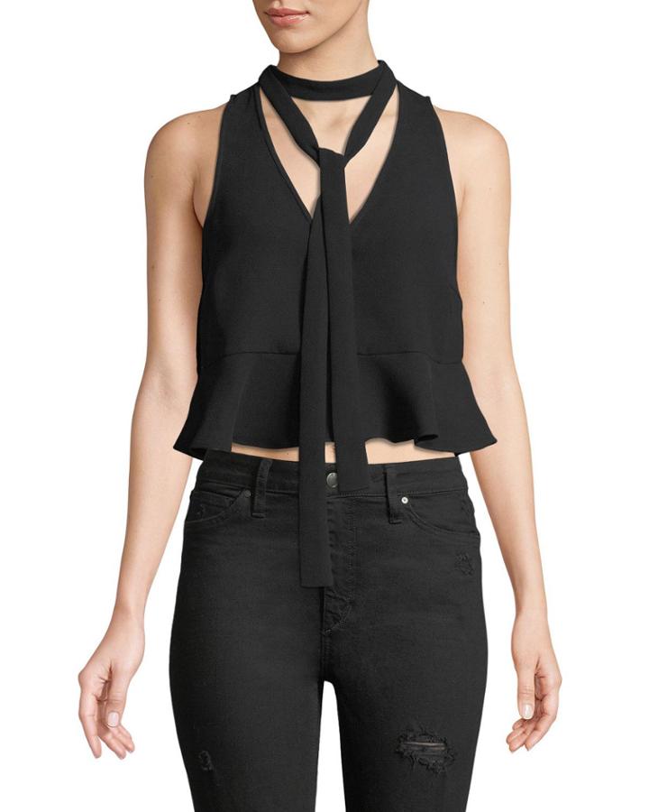 Lettie Tie-neck Peplum Top