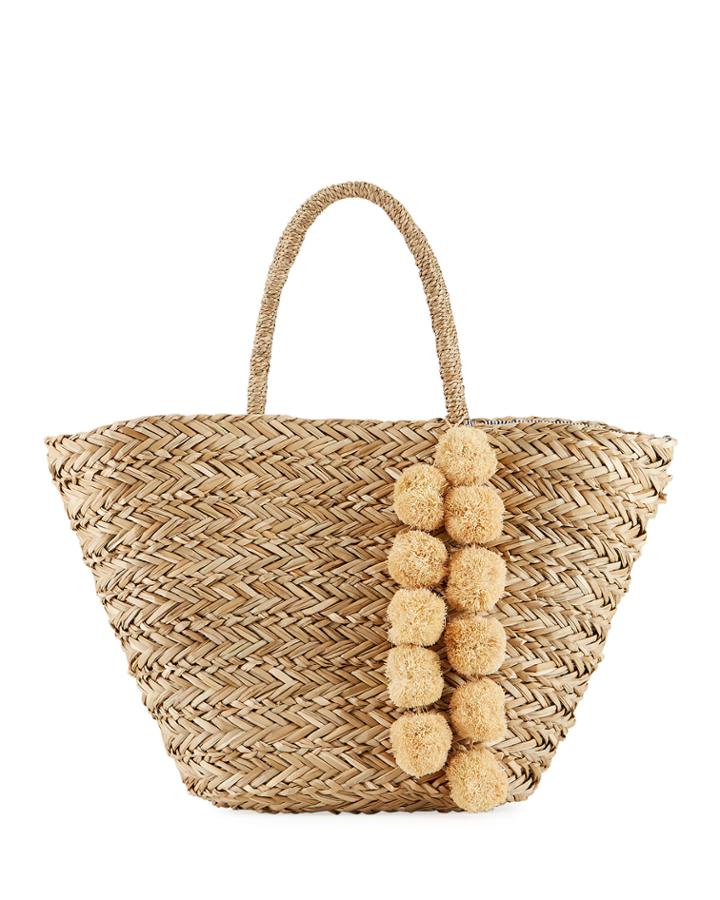 Large Woven Seagrass Beach Tote Bag