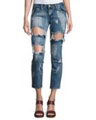 Free Birds Short-rise Capri Jeans, Cobain