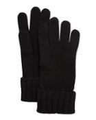 Cashmere Jersey Gloves W/ Ribbed Cuffs
