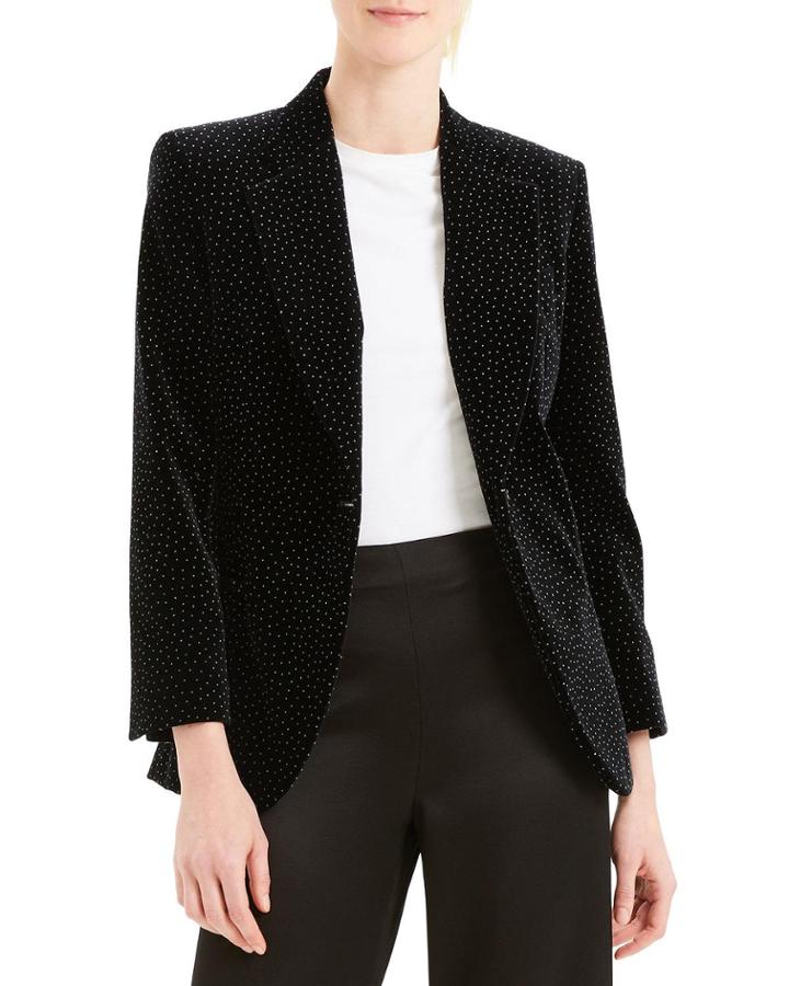 Cinched Pindot Blazer