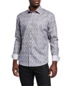 Men's Slim-fit Floral Jacquard Long-sleeve